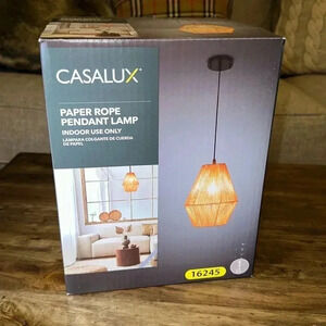 NIB casalux light paper rope pendant lamp indoor only